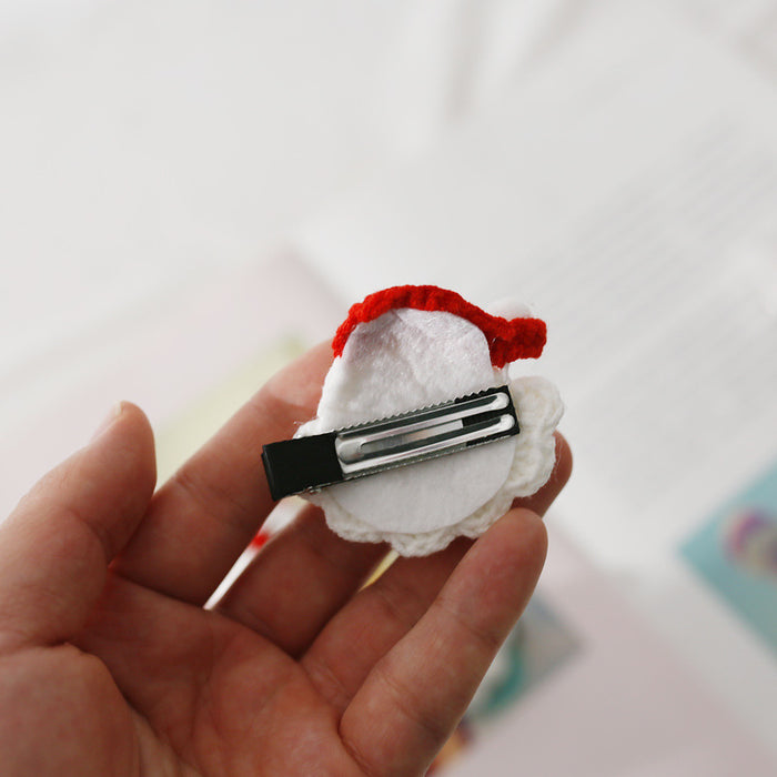 Wholesale Hair Clips Combed Cotton Wool Crochet Santa Claus JDC-HC-BDXY008