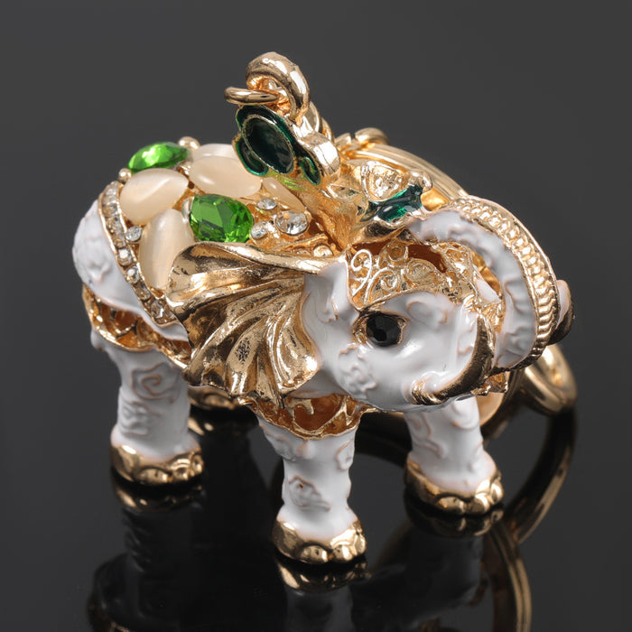 Jewelry WholesaleWholesale Elephant Alloy Enamel Rhinestone Keychain JDC-KC-JL030 Keychains 氿乐 %variant_option1% %variant_option2% %variant_option3%  Factory Price JoyasDeChina Joyas De China