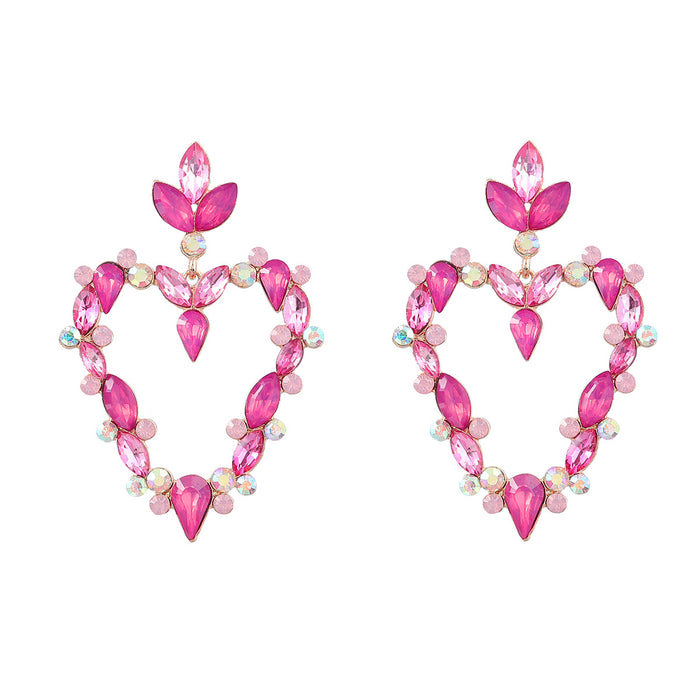 Wholesale Alloy Diamond Rhinestone Heart Earrings JDC-ES-JL994