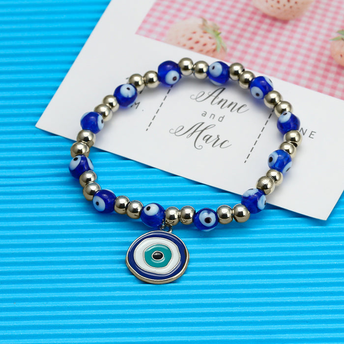 Wholesale Blue Eyes Beaded Bracelet Braided MOQ≥2 JDC-BT-BaiDing007