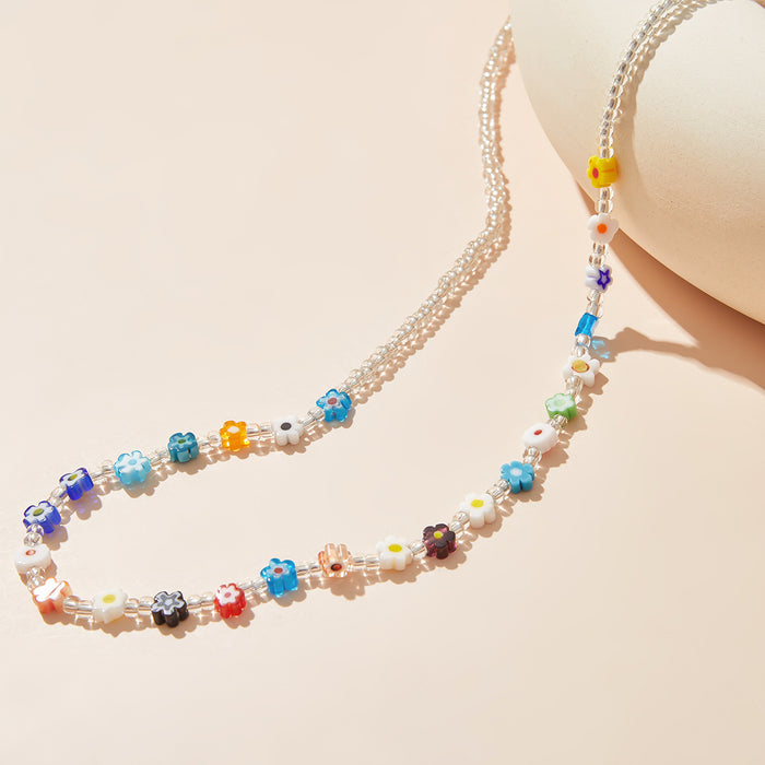Boho Boho Colorful Daisy Rice Perles de taille en verre JDC-BJ-KJ009