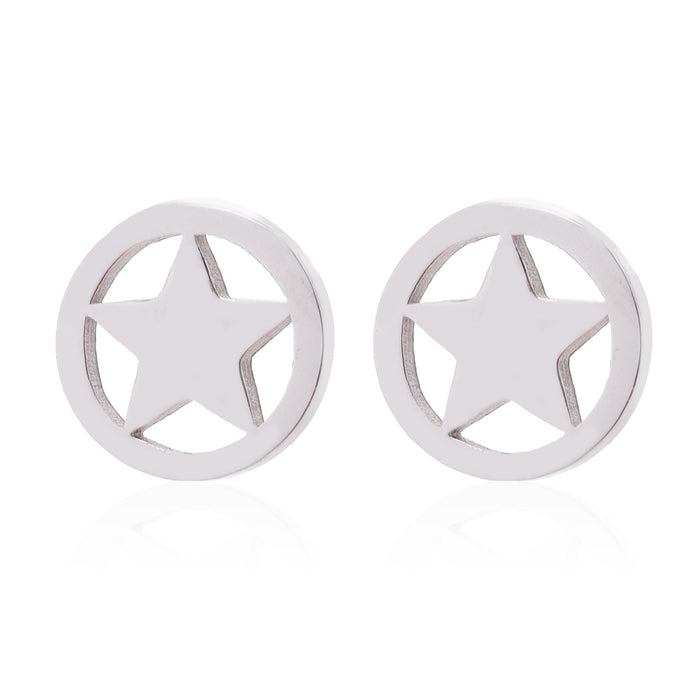 Wholesale Stainless Steel Pentagram Earrings JDC-ES-SS025