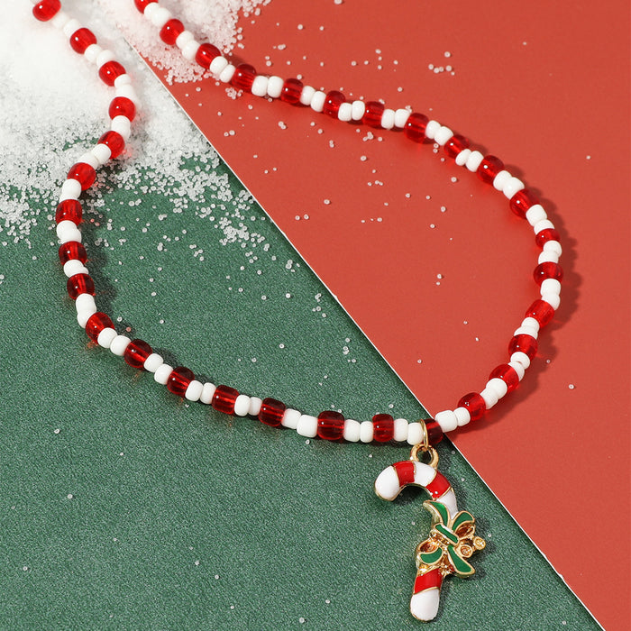 Wholesale Necklace Alloy Christmas Hand Beaded Clavicle Chain JDC-NE-D353