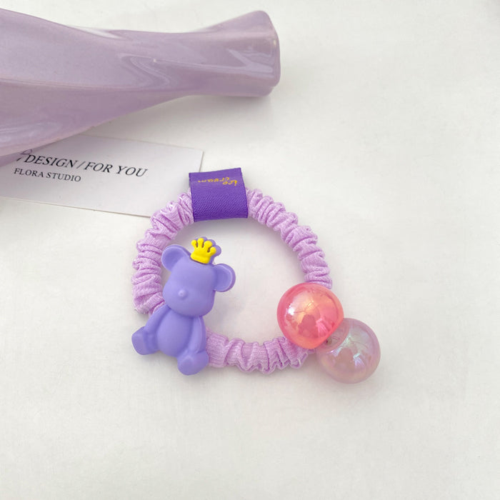 Cabello al por mayor Rope acrílico para niños Purple Bear Flores JDC-HS-Shangze002