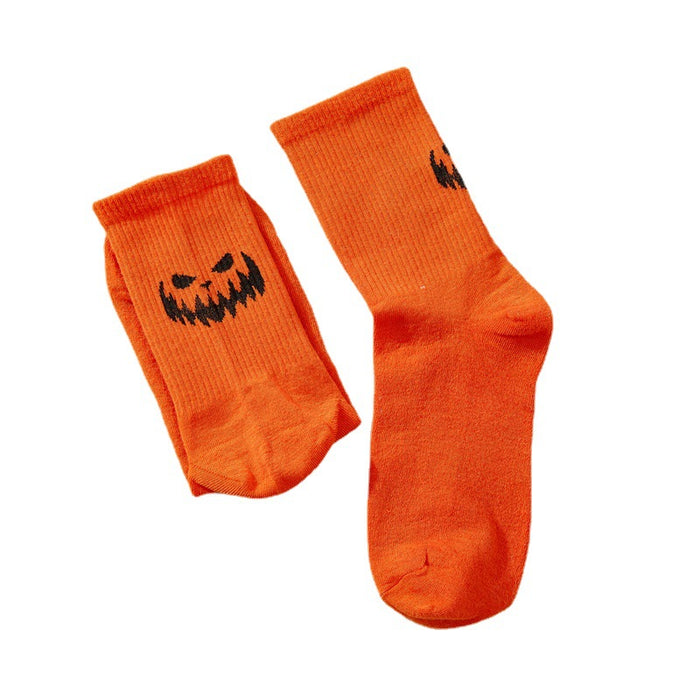 Wholesale Socks Chemical Fiber Halloween Funny Pumpkin Face Grimace JDC-SK-DRan001