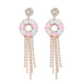Jewelry WholesaleWholesale Pink Rhinestone Tassel Earrings JDC-ES-JL927 Earrings 氿乐 %variant_option1% %variant_option2% %variant_option3%  Factory Price JoyasDeChina Joyas De China