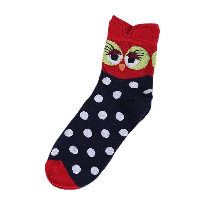 Wholesale Socks Cotton Cartoon Owl Crew Socks JDC-SK-HJM001
