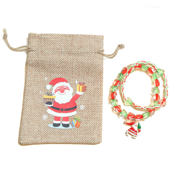 Wholesale Bracelet Alloy Enamel Christmas Santa Heart Resin Stretch Bracelet JDC-BT-AiMu015