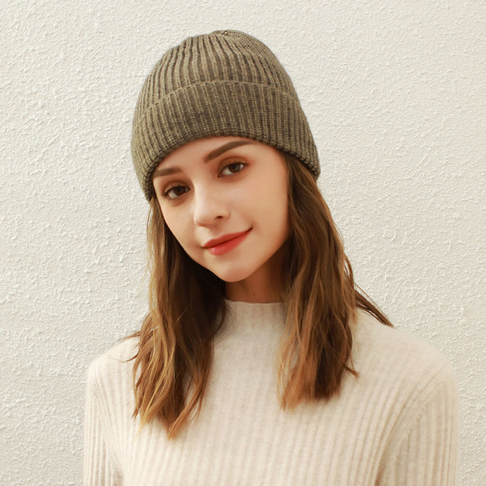 Wholesale Hat Acrylic Autumn/Winter Solid Color Warm Knitted Hat MOQ≥2 JDC-FH-Shenm002