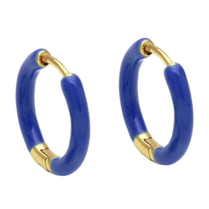Wholesale Earrings Copper Plated 18K Gold Enamel Color JDC-PREMAS-ES-016