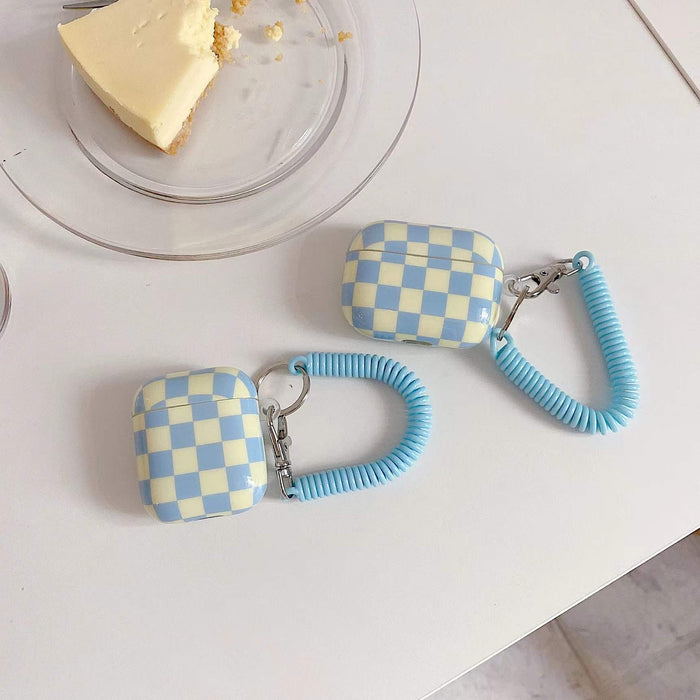 Wholesale Headphone Shell Silicone Contrast Color Blue Checkerboard Protective Cover MOQ≥2 JDC-EPC-KRL008
