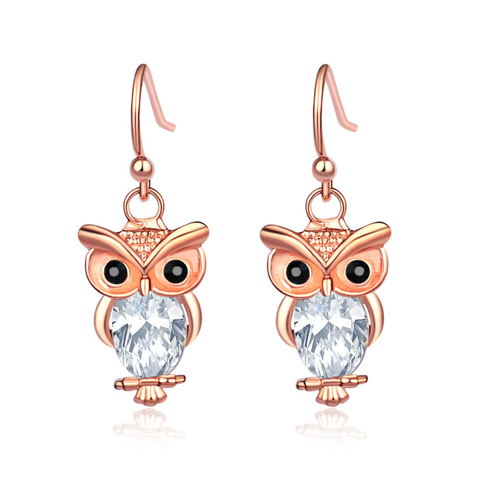 Wholesale Owl Alloy Diamond Earrings MOQ≥5 JDC-ES-JYS002