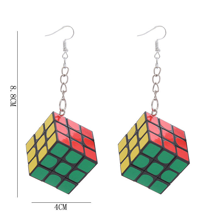 Wholesale Earrings Plastic Children's Cube Punk MOQ≥2 JDC-ES-Chouteng011