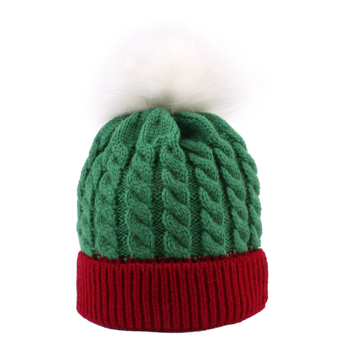 Wholesale Hat Cotton Winter Warm Christmas Solid Color Kids Twist Beanie JDC-FH-GSGM003