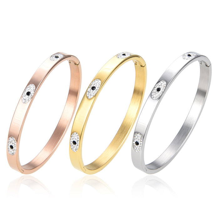 Wholesale eye belt diamond stainless steel bracelet MOQ≥3 JDC-BT-XingSD005