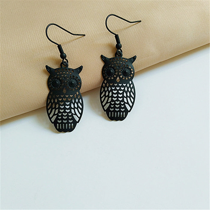Wholesale Earrings Metal Cute Owl Earrings JDC-ES-AiMei025