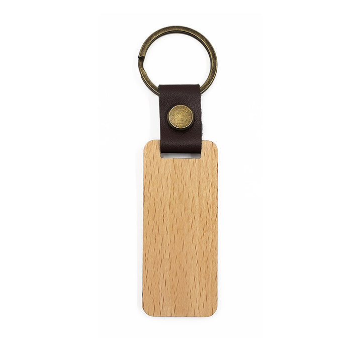 Keychains a granel al por mayor etiqueta de cuero de madera DIY MOQ≥2 JDC-KC-SHIZ004