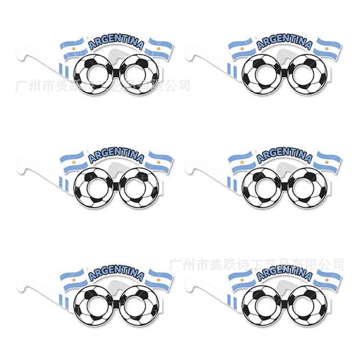Wholesale Decorative Qatar World Cup Paper Glasses Fan Supplies Glasses MOQ≥30 JDC-DCN-MYS004