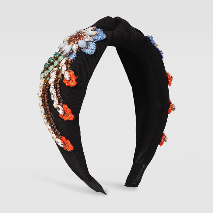 Wholesale Headband Fabric Imitation Diamond Embroidery Gorgeous Elegant JDC-HD-YuL104