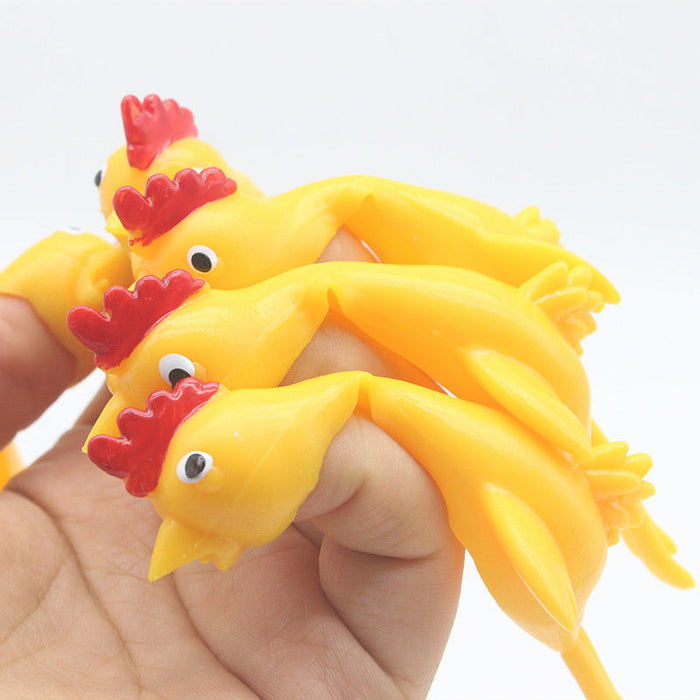 Wholesale Toy TPR Finger Catapult Chicken Stick To Wall MOQ≥2 JDC-FT-HuiJ001