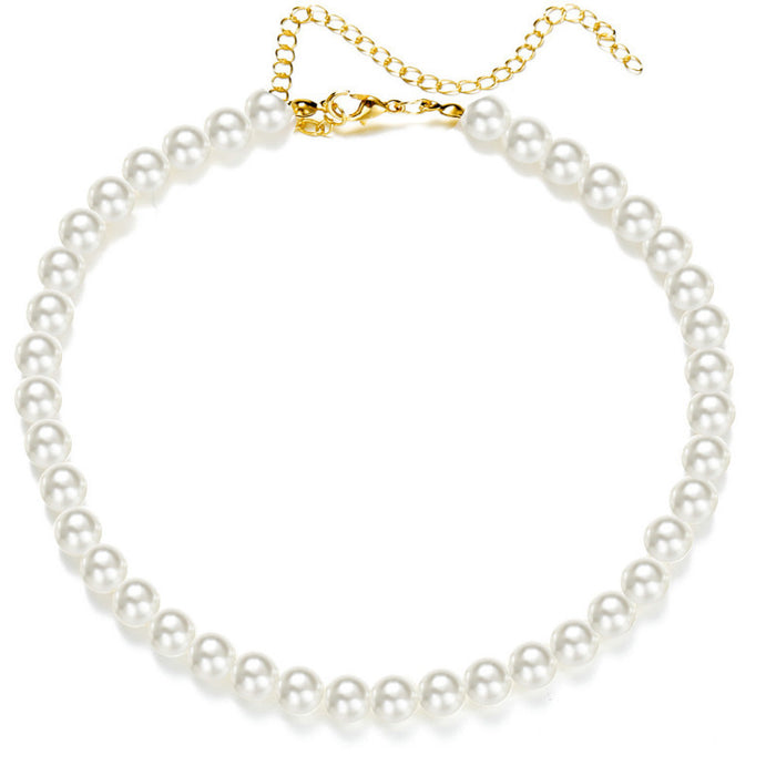 Wholesale Necklaces Metal Imitation Pearl Single Layer MOQ≥2 JDC-NE-DianQ002