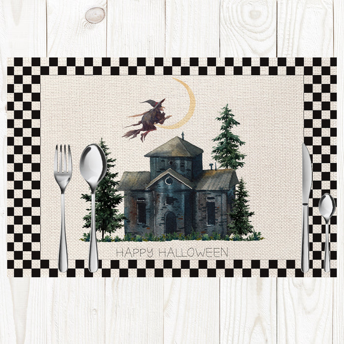 Wholesale Placemat Linen Halloween Anti-Fouling Table Mat MOQ≥2 JDC-PS-MuX004