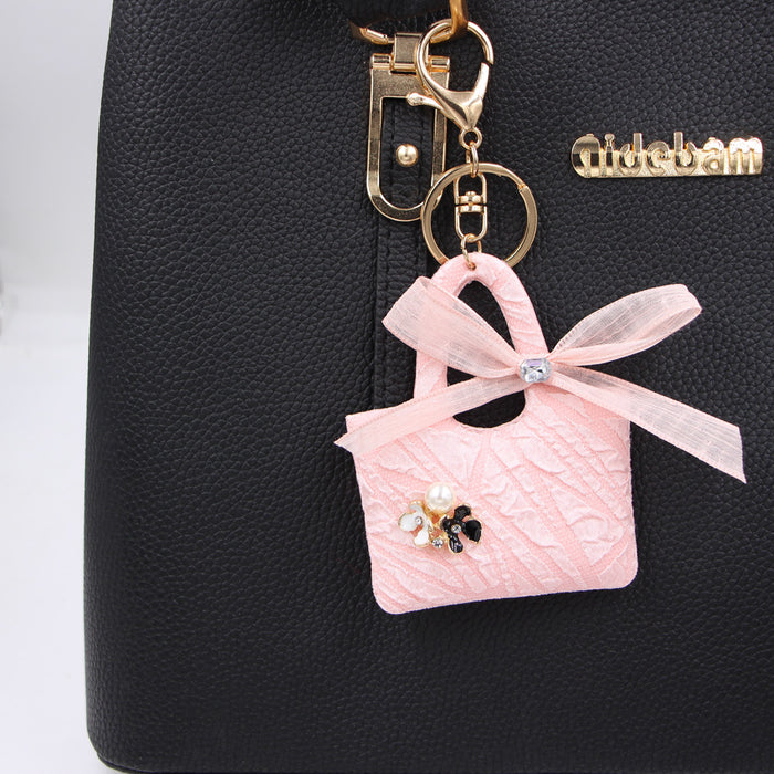 Jewelry WholesaleWholesale Lace Mini Bag Alloy Fabric Keychain JDC-KC-Zuge036 Keychains 祖格 %variant_option1% %variant_option2% %variant_option3%  Factory Price JoyasDeChina Joyas De China