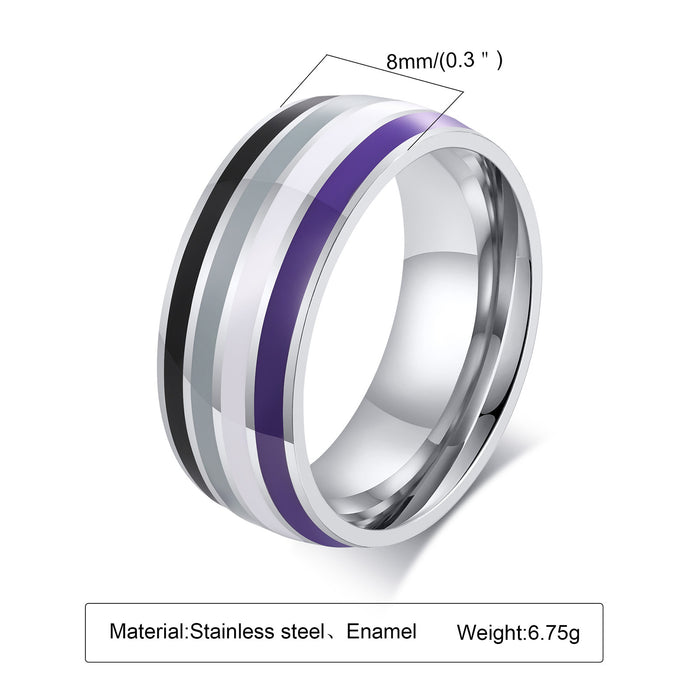Wholesale Ring Titanium Rainbow MOQ≥2 JDC-RS-QuanX002