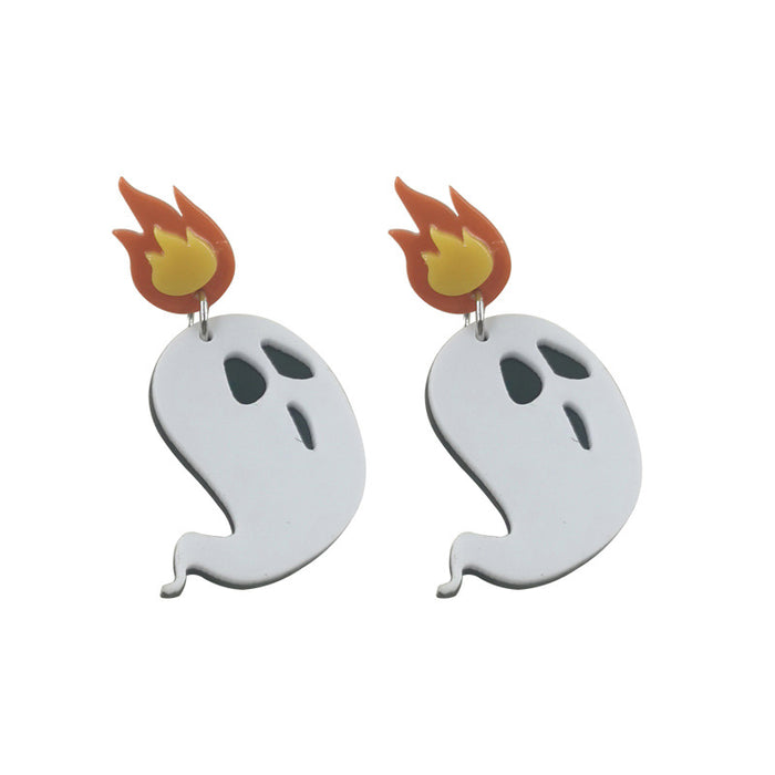 Pendientes al por mayor Halloween acrílico Flame Imp Moq≥2 JDC-ES-Moshu033