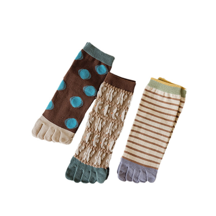 Wholesale Sock Cotton Mid Tube Breathable Sweat Absorbing Five Finger Socks Warm JDC-SK-KeSS007