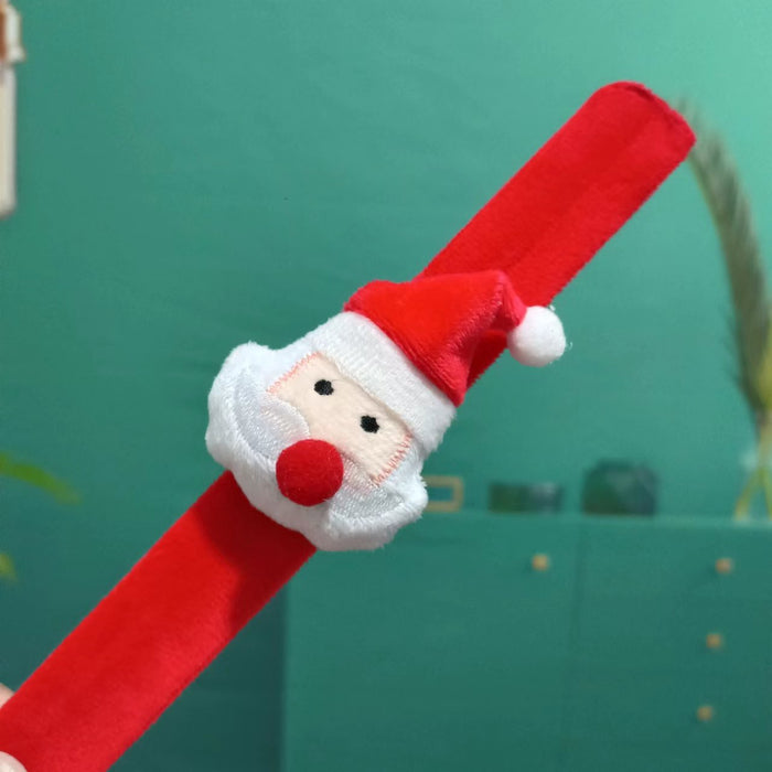 Wholesale Bracelet Slap Band Cloth Fleece Christmas Cartoon Plush Accessories MOQ≥5 JDC-BT-HongY011