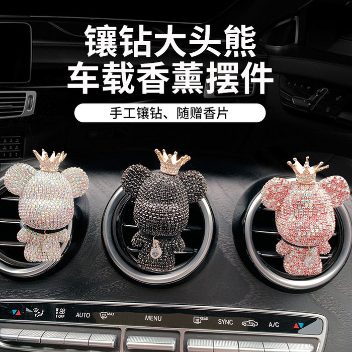 Wholesale Car Accessories Rhinestone Bear Air Outlet Perfume Clip JDC-CA-JingZh001