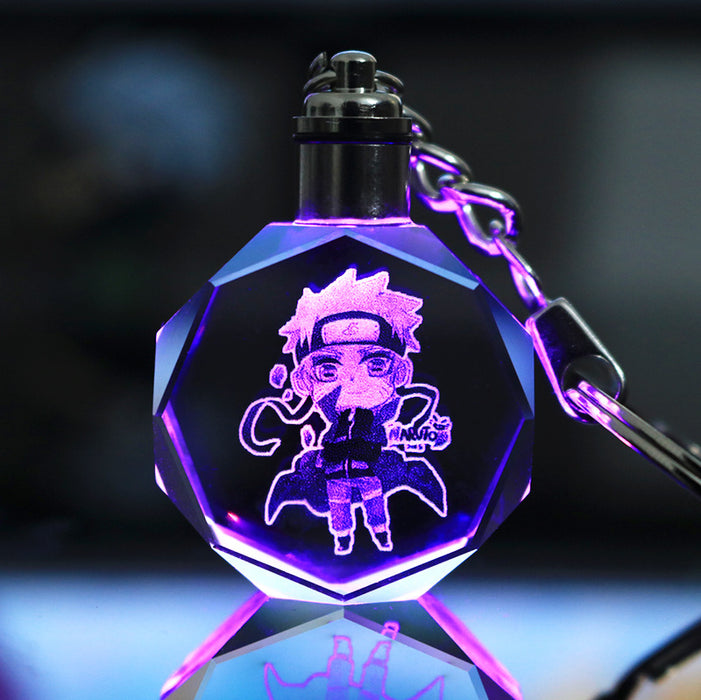 Wholesale Keychains Crystal LED Anime Peripherals Colorful Glow MOQ≥2 JDC-KC-LuoQ004