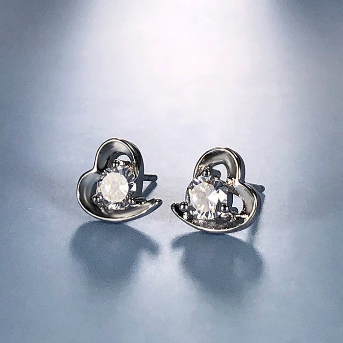 Boucles d'oreilles en gros plaqué argentées avec diamants JDC-ES-GSYSM012