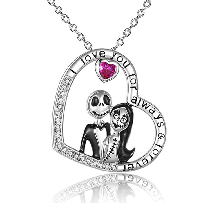 Wholesale Necklaces Stainless Steel Crystal Heart Skull MOQ≥2 JDC-NE-XunO067