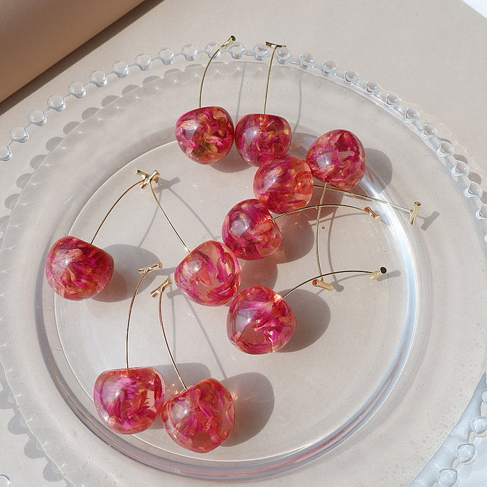 Wholesale Cherry Alloy Earrings MOQ≥2 JDC-ES-JuF008