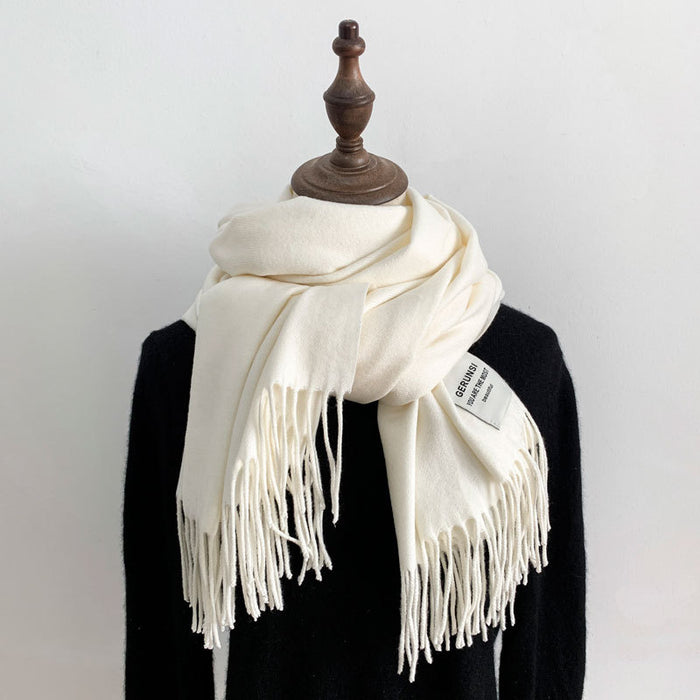 Wholesale Scarf Polyester Cotton Winter Thickening Warm Shawl Solid Color JDC-SF-Qianx003