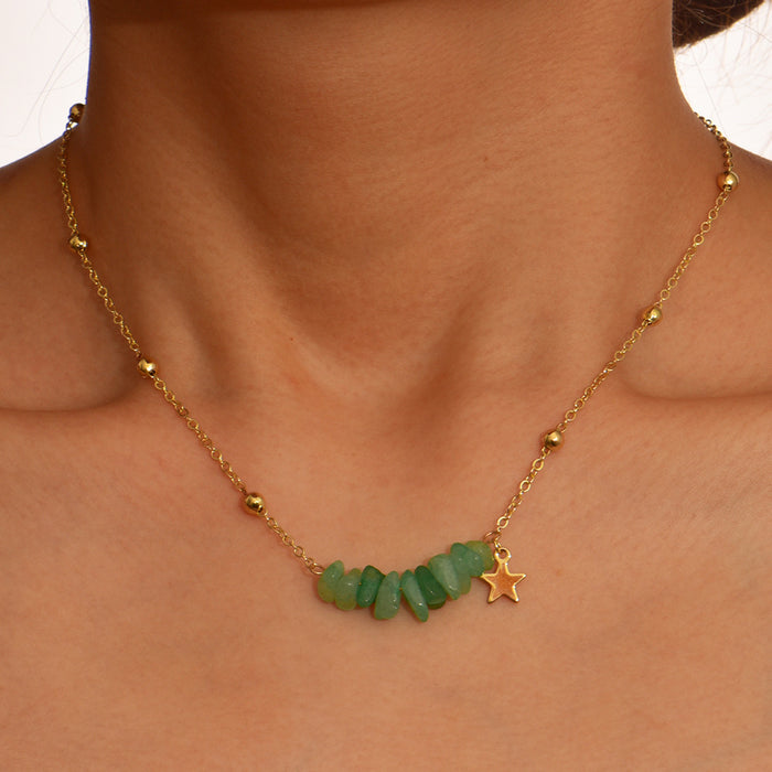 Wholesale necklace alloy natural stone MOQ≥2 JDC-NE-YiD036