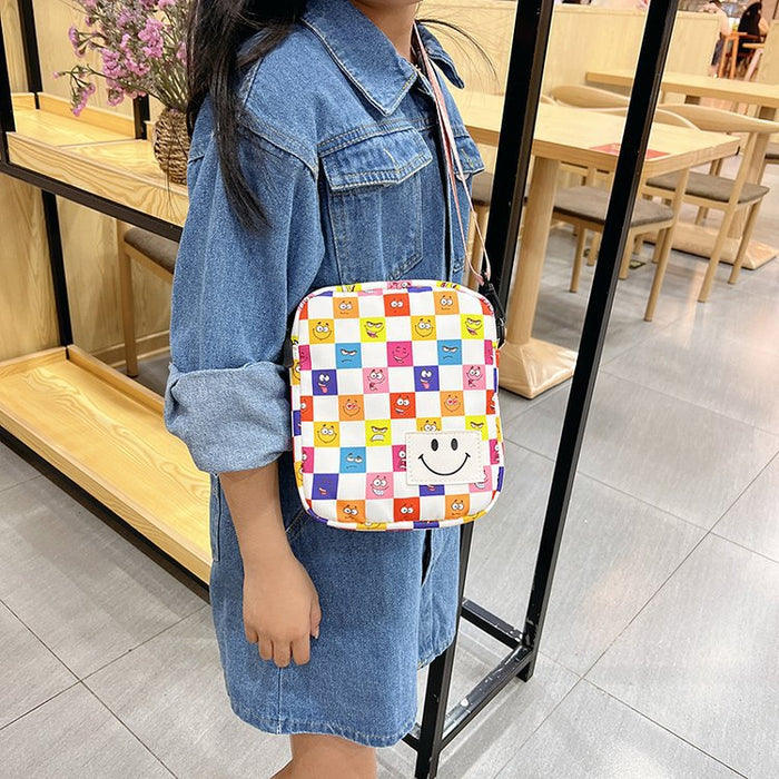 Jewelry WholesaleWholesale plaid boy mini messenger bag coin purse JDC-SD-KR064 Shoulder Bags 坤然 %variant_option1% %variant_option2% %variant_option3%  Factory Price JoyasDeChina Joyas De China