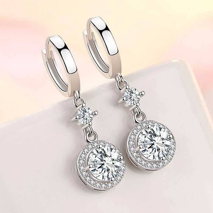Wholesale rhinestones Diamond Blue Drop Earrings MOQ≥2 JDC-ES-LongR010