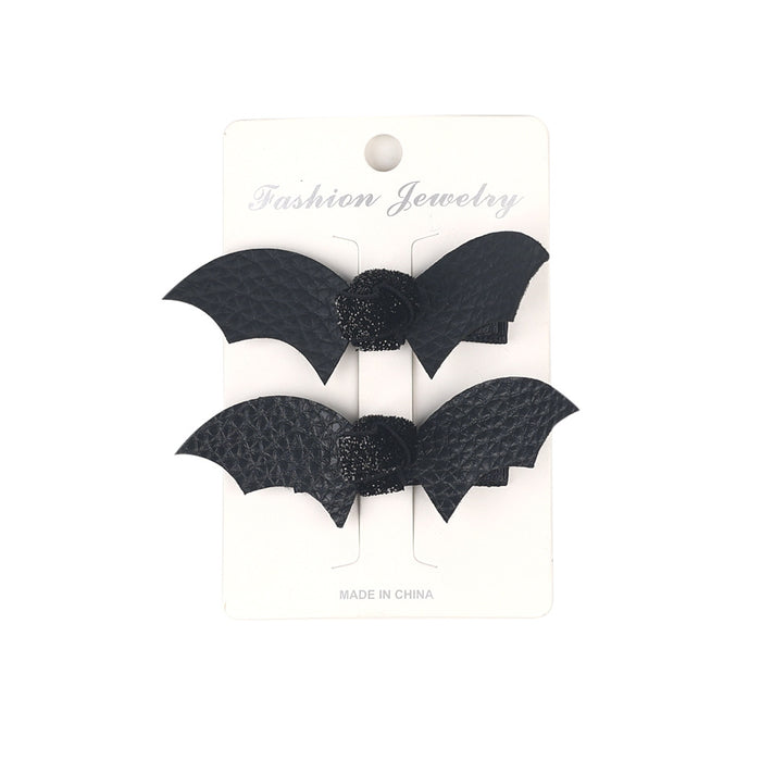 Wholesale Kids Hair Clip Halloween Bat Leather JDC-HC-QiuN003