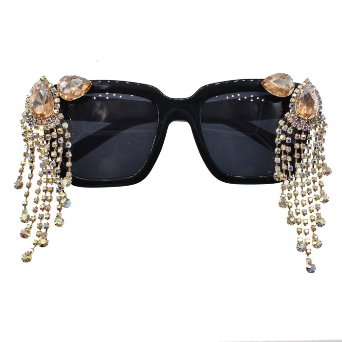 Jewelry WholesaleWholesale Vintage Diamond Long Tassel UV Protection Sunglasses JDC-SG-NT004 Sunglasses 妮头 %variant_option1% %variant_option2% %variant_option3%  Factory Price JoyasDeChina Joyas De China