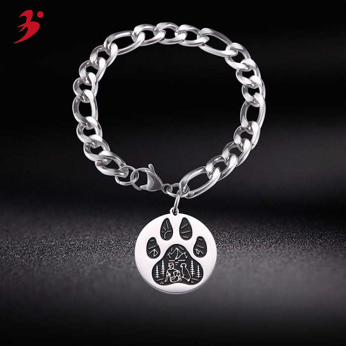 Wholesale Bracelet Stainless Steel Cute Dog Paw Print JDC-BT-QiJu013