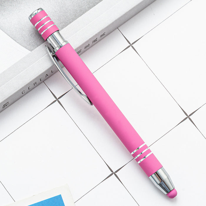 Wholesale Ballpoint Pen Metal Spray Glue Touch Screen Push Aluminum Bar Pen JDC-BP-JingL003