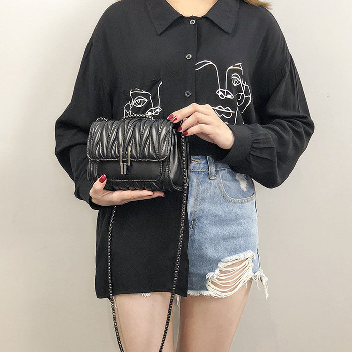 Wholesale Shoulder Bag PU Embroidery Chain Small Square Bag Diagonal JDC-SD-BLY003