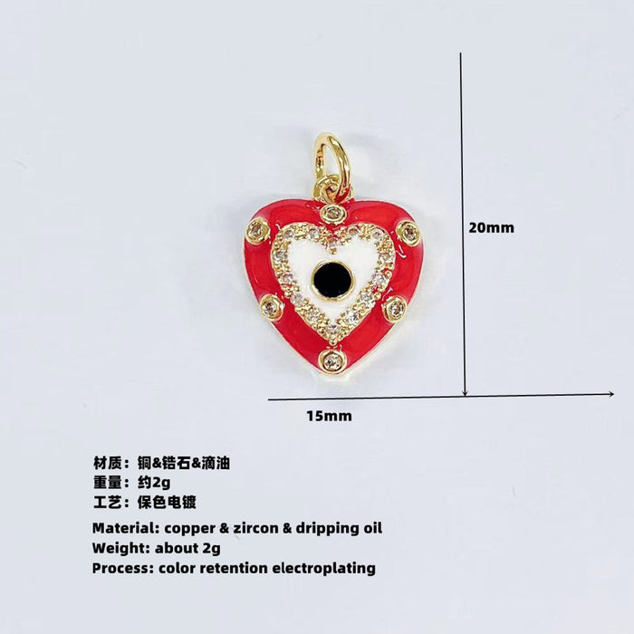 Wholesale Necklace Copper Inlaid Zircon Devil Eye Love MOQ≥2 JDC-NE-ZIYN009