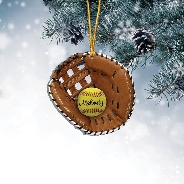 Guantes de softbol acrílico al por mayor decoraciones de árboles de Navidad Decoraciones de automóviles Moq≥3 JDC-DCN-Zana007