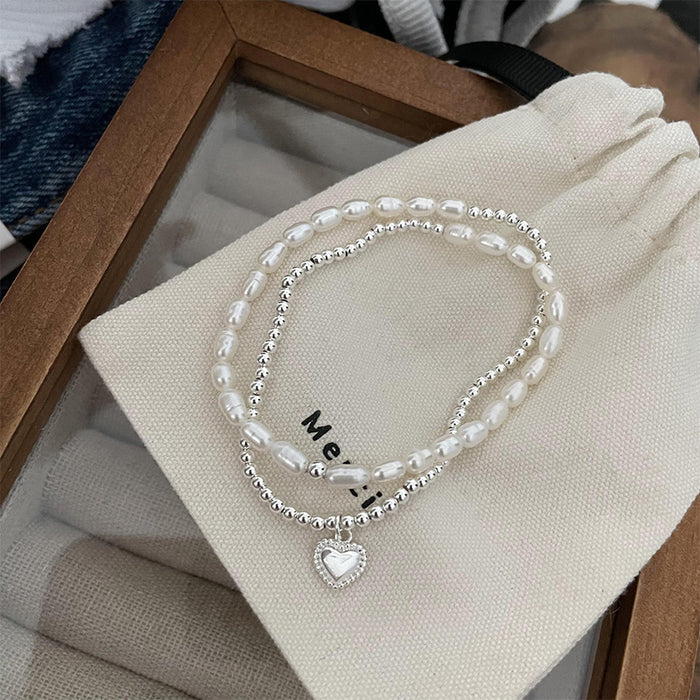 Wholesale Bracelet Silver Love Pearl JDC-BT-PREMBINM002