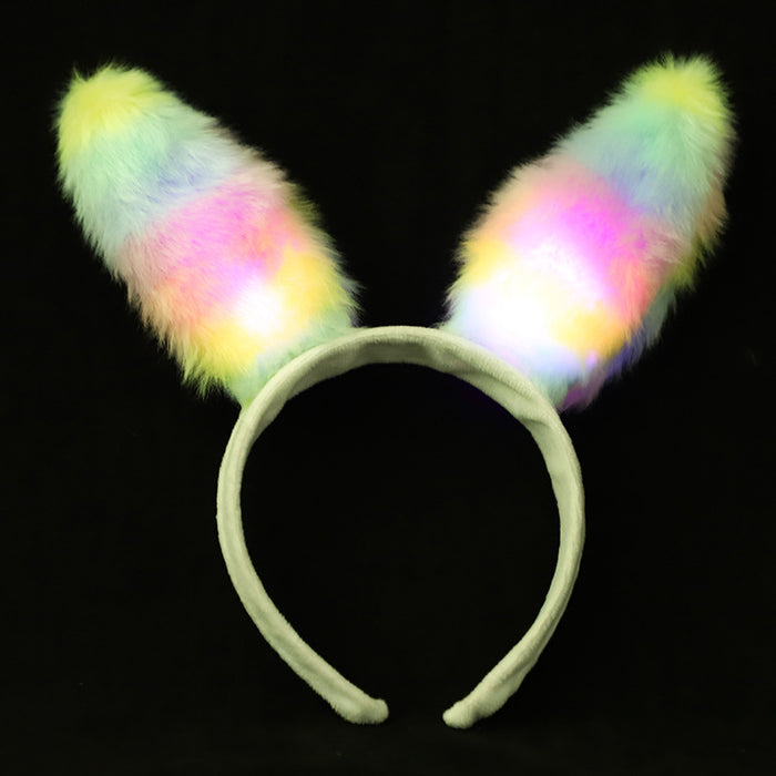 Targada de cabeza al por mayor plástico Pascua de Pascua Arrisón de la oreja de conejo LED MOQ≥12 JDC-HD-HSWA001