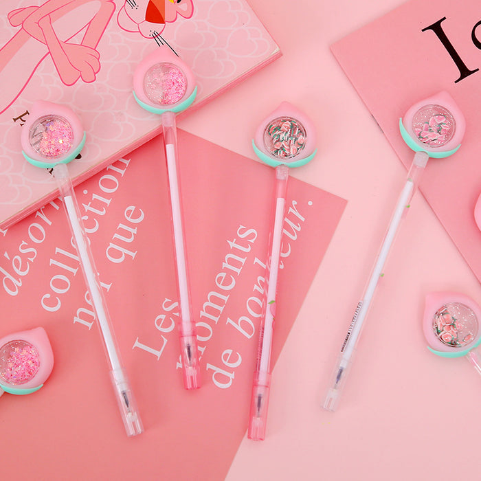 Wholesale Pen Plastic Pink Girly Heart Peach MOQ≥2 JDC-BP-Weituo007